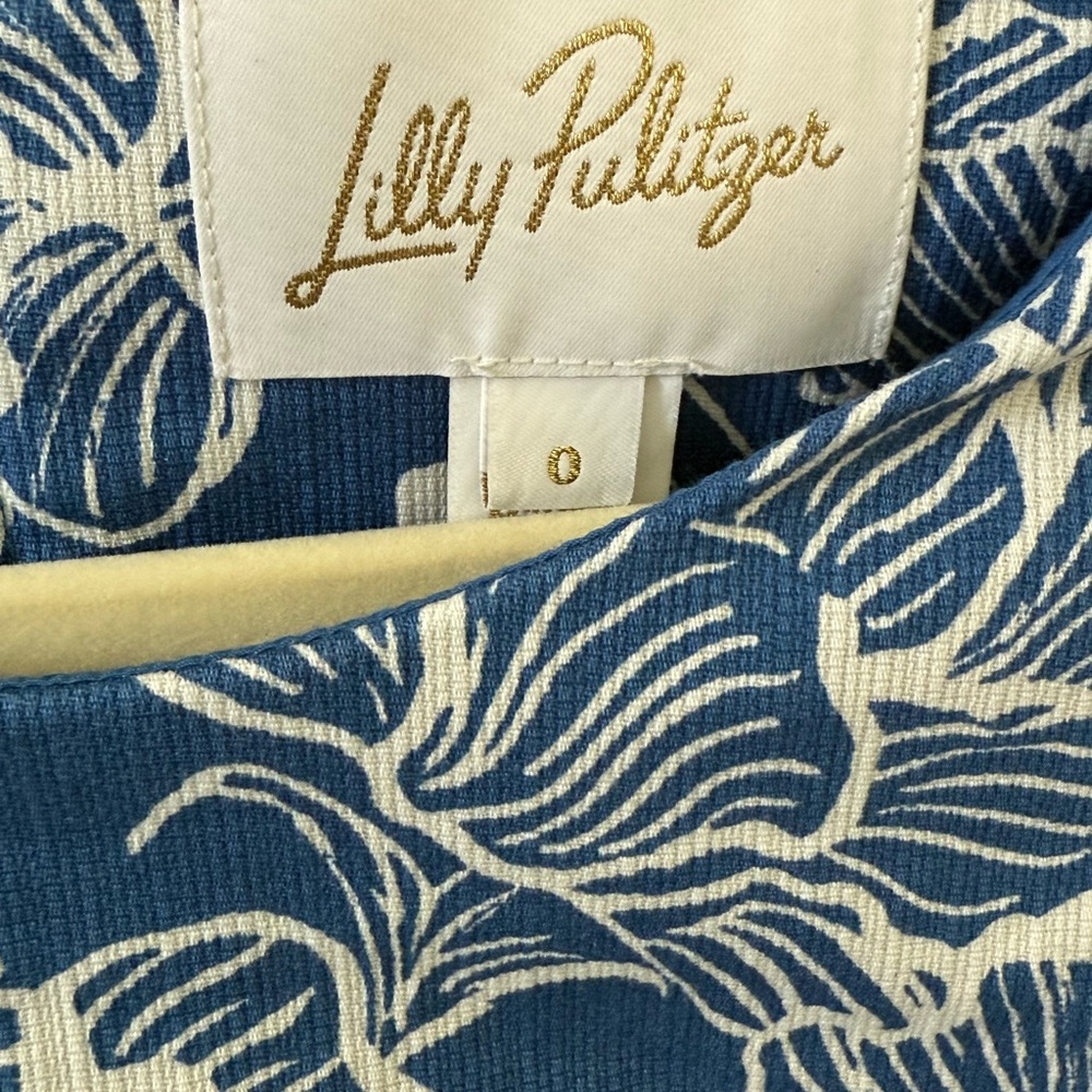 Lilly Pulitzer Lala Skirted Blue and White Patterned Romper - Picture 3 of 6